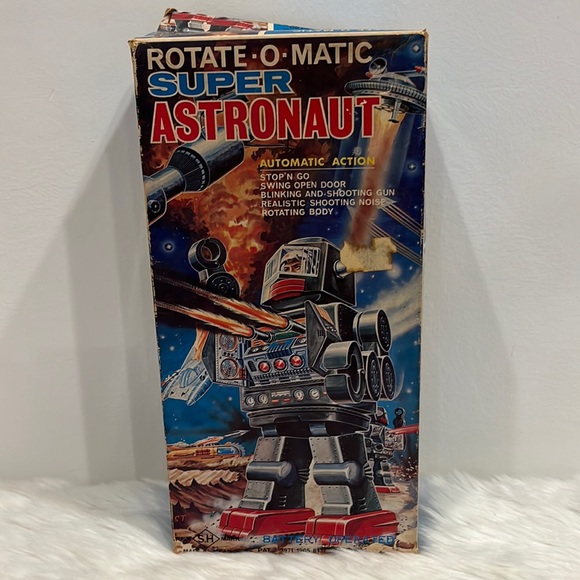 Vintage 1960 Horikawa Rotate O Magic Super Astronaut Toy Robot Original Box